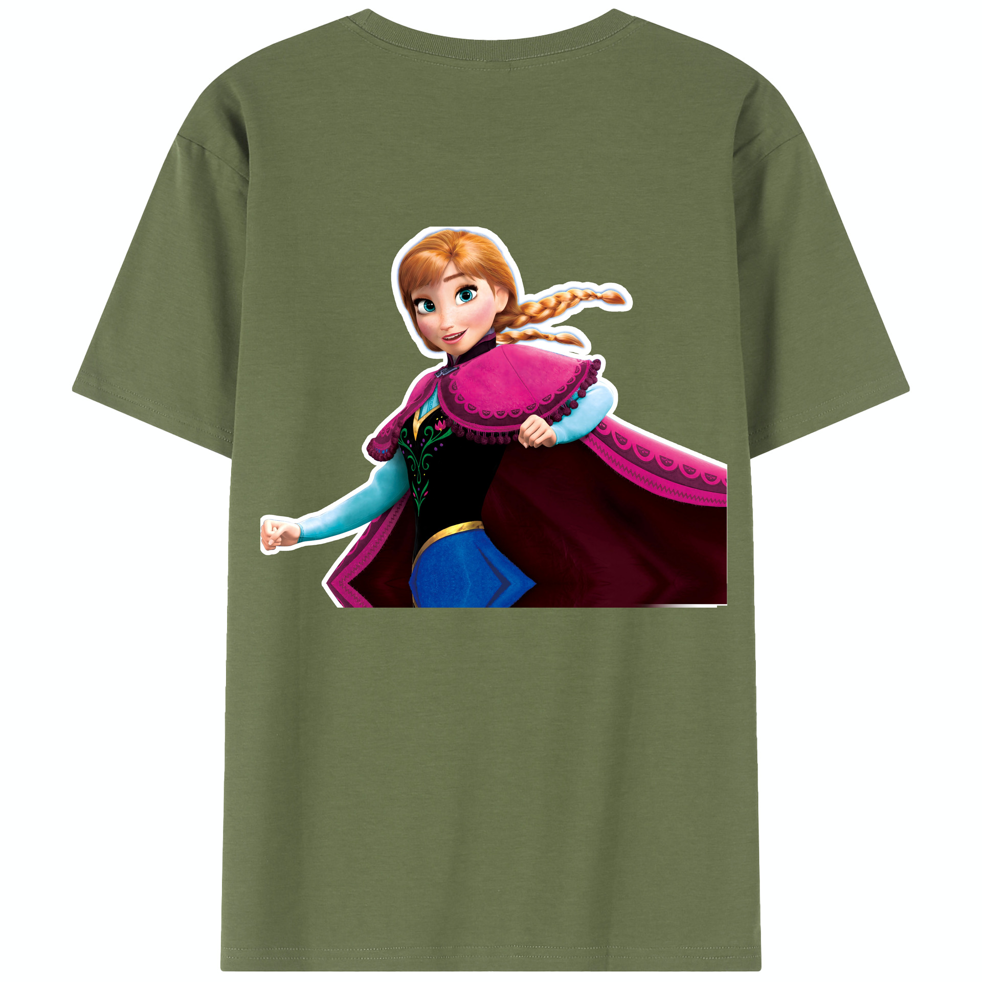（画像用） アナと雪の女王 アンナ エルサ Frozen Anna Elsa 綿100％半袖Tシャツ（背面プリント）